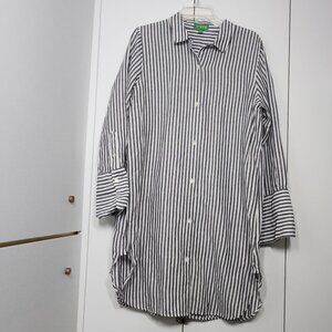 J.Crew Women's Striped Long Shirt Linen Blend Size L